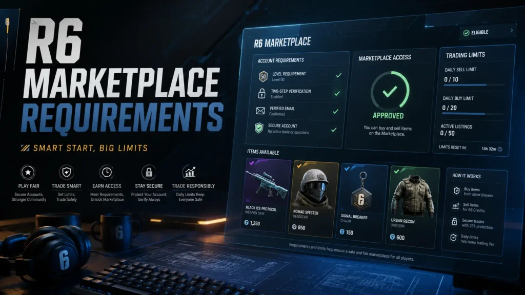 R6 Marketplace Requirements Start Trading Smart